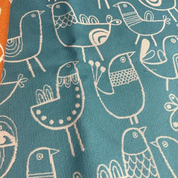 Artzy Boho Bird Graphic Decorative Accent Pillow Covers Mod Retro Art 19 x 19 - Picture 3 of 6